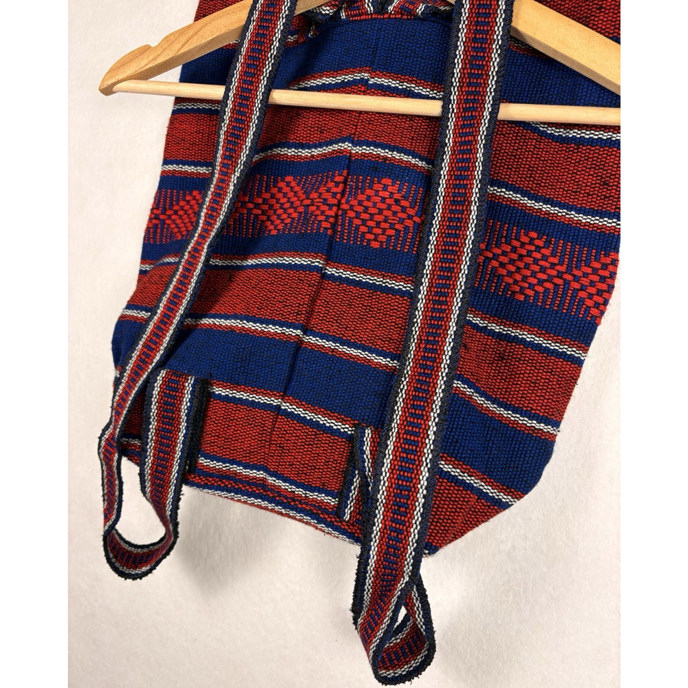 New England Patriots Woven Baja Drawstring Backpack Embroidered Red Blue NFL - Picture 8 of 14
